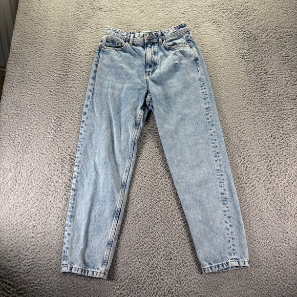 Zara Denim - Zara Jeans Womens Size 4 Blue Light Wash Cotton Tapered Fit Denim 26x28